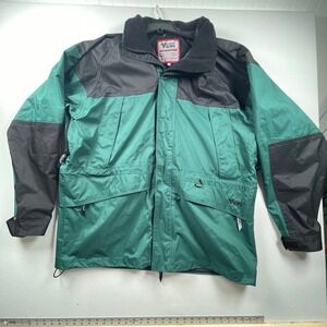 Viking Tempest Rain Jacket Mens XXXL Green Black Waterproof Hooded Work Coat 3XL